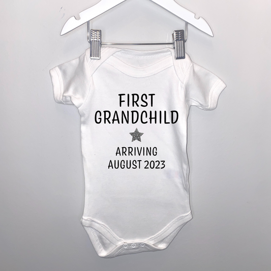 First grandchild baby grow & personalised date